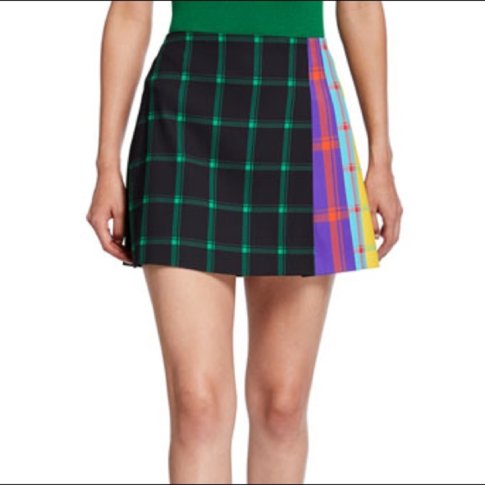 Alive & Olivia Women's Black Semira Check Pleated Mini Skirt